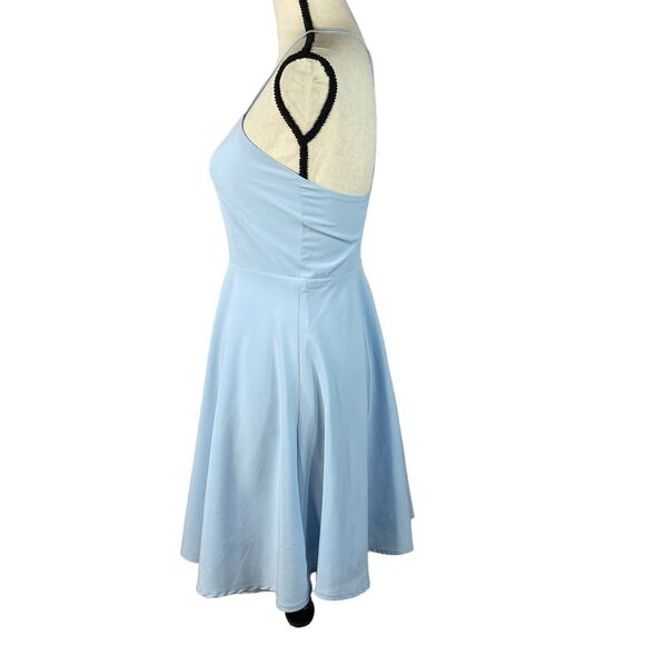 Lulus Small Skater Dress Call to Charms Racerback Apron Neckline Sleeveless Blue - Picture 5 of 8